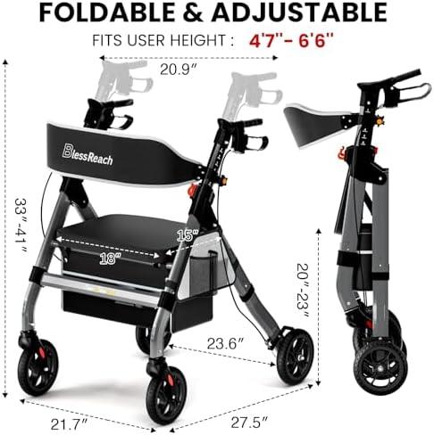 Experience Comfort and Stability: Our Review of‌ the Foldable‍ Rollator Walker